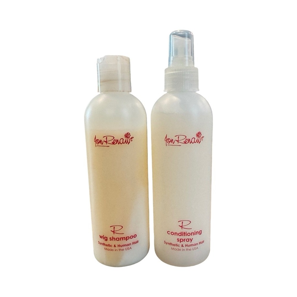 Jon Renau Wig Shampoo and Conditioning Spray Set Synthetic Human Hair 8oz Duo